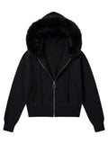 Soft Fur Trim Hoodie