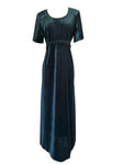 Vintage Green Velvet Maxi Dress