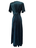 Vintage Green Velvet Maxi Dress
