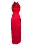 Vintage Red 90s Maxi Halter Dress