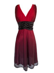 Vintage Red Black Ombre Glitter Dress