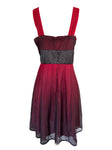 Vintage Red Black Ombre Glitter Dress