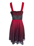 Vintage Red Black Ombre Glitter Dress