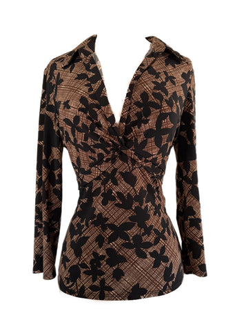 Vintage Brown Floral Top