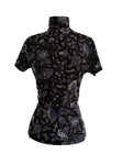 Vintage Floral Top w Mandarin Collar