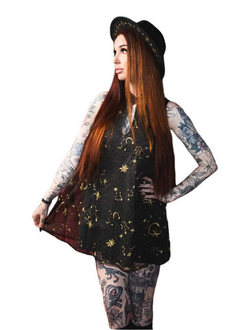 Celeste - Hooded Mini Dress with Capelet