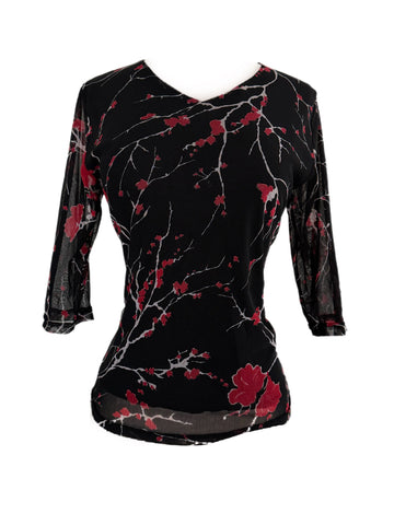 Vintage Red Branches Top