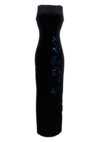 Vintage Laser Cut Velvet Dress