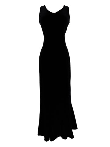 Vintage Velvet Maxi Godet Dress