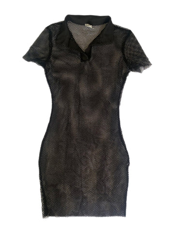 Fishnet Collared Dress